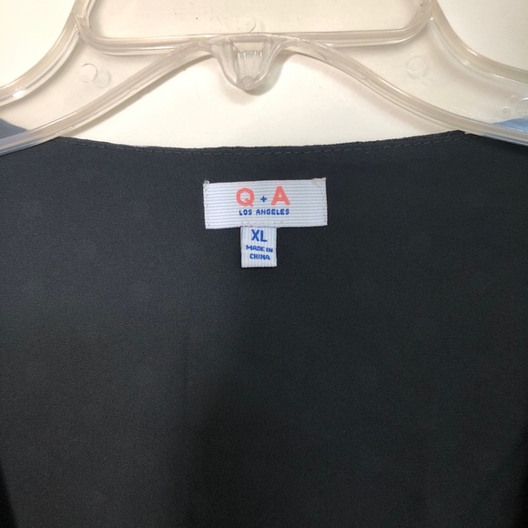 NWT Q & A Black Polka Dot Surplice Wrap Dress - Picture 2 of 8